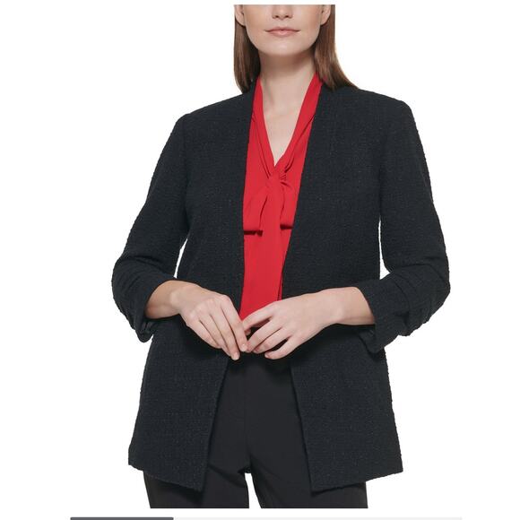 CALVIN KLEIN Tweed Slim Fit 3/4 Sleeve Blazer - 12 - Picture 1 of 7